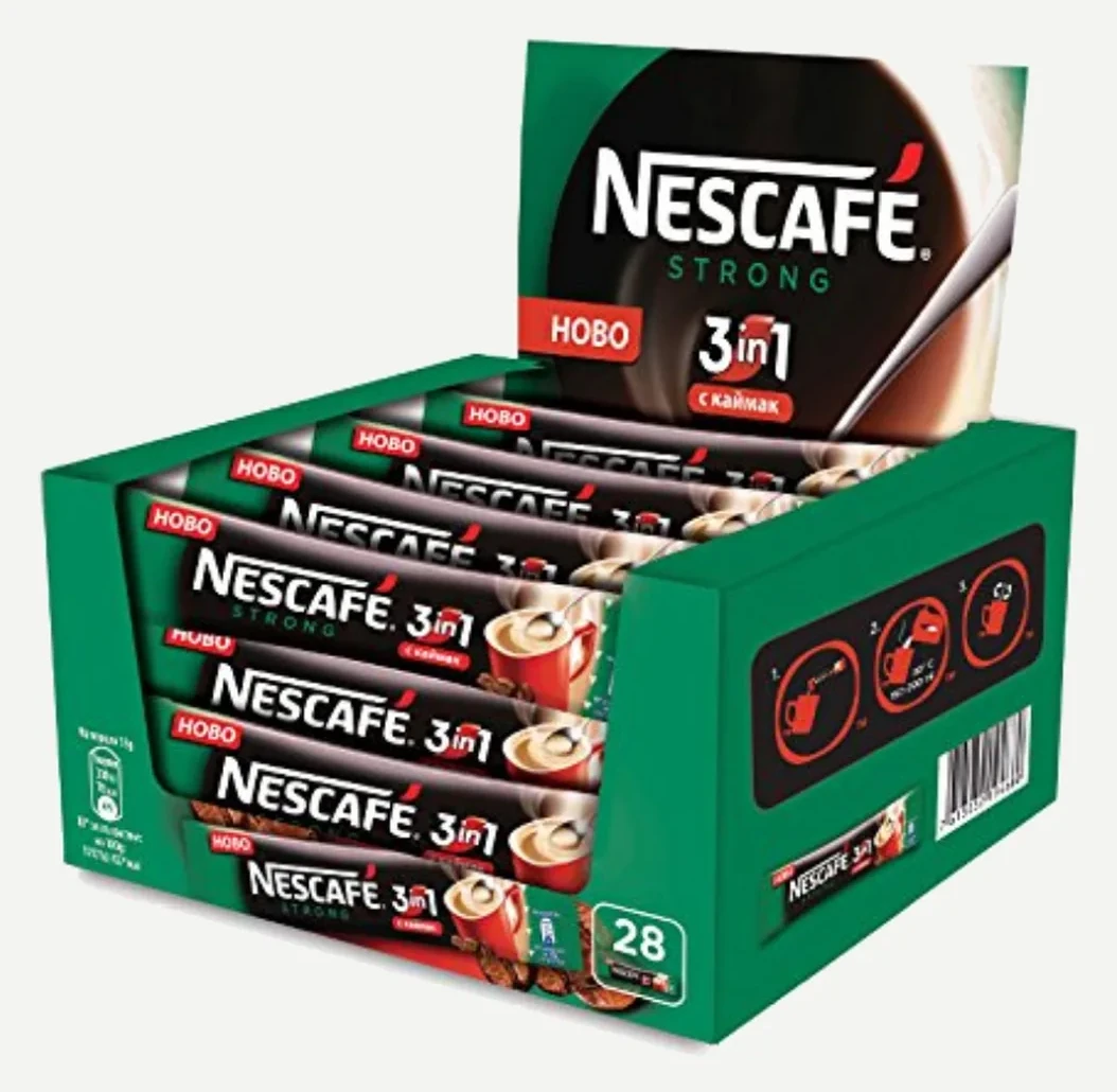 Nescafe 3 in 1 Strong Instant Coffee Sachets 28ct