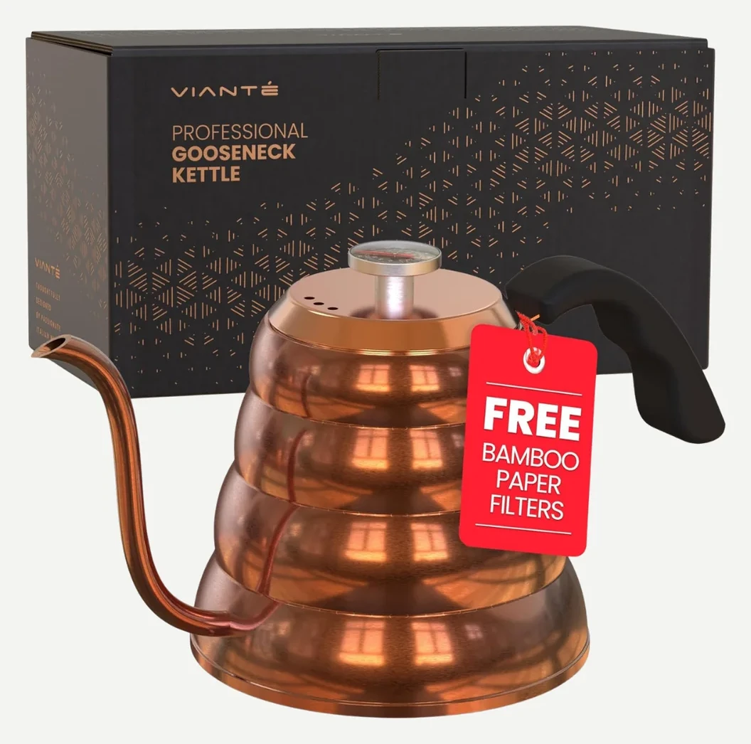 Viante Gooseneck Stovetop Kettle with Thermometer 1.2L