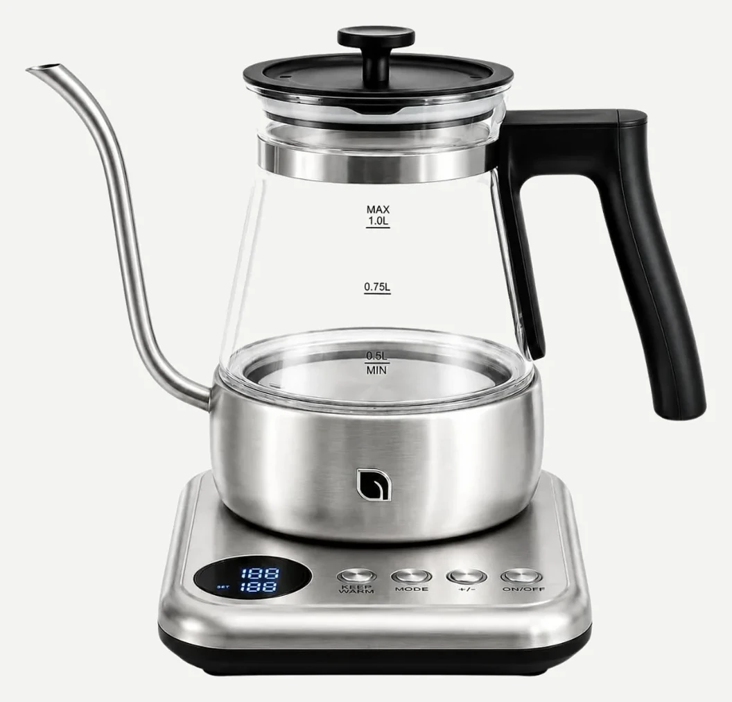 WILLOW Glass Gooseneck Electric Kettle 1L