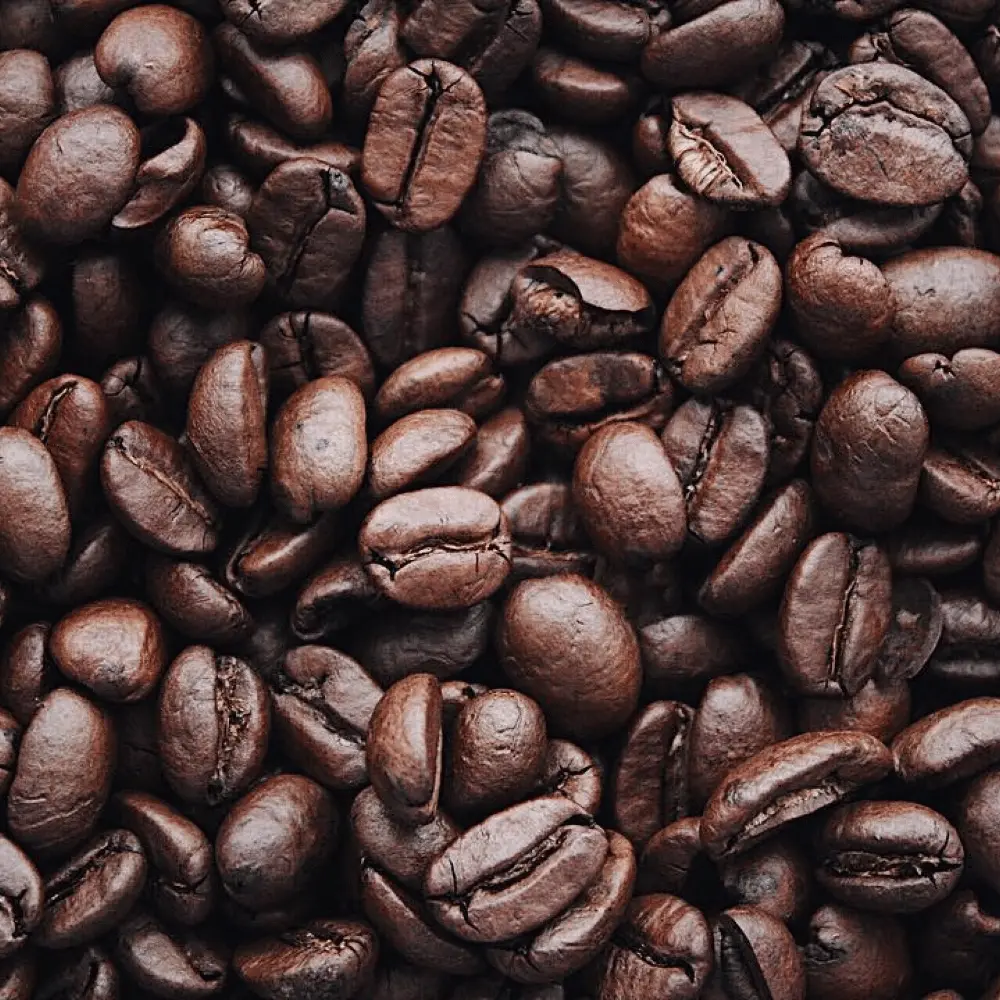 large amounts of gluten-free freshly dark roasted coffee beans