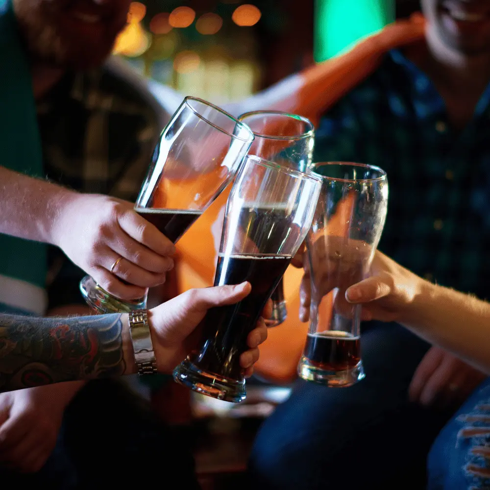 coffee beer enthusiasts cheering