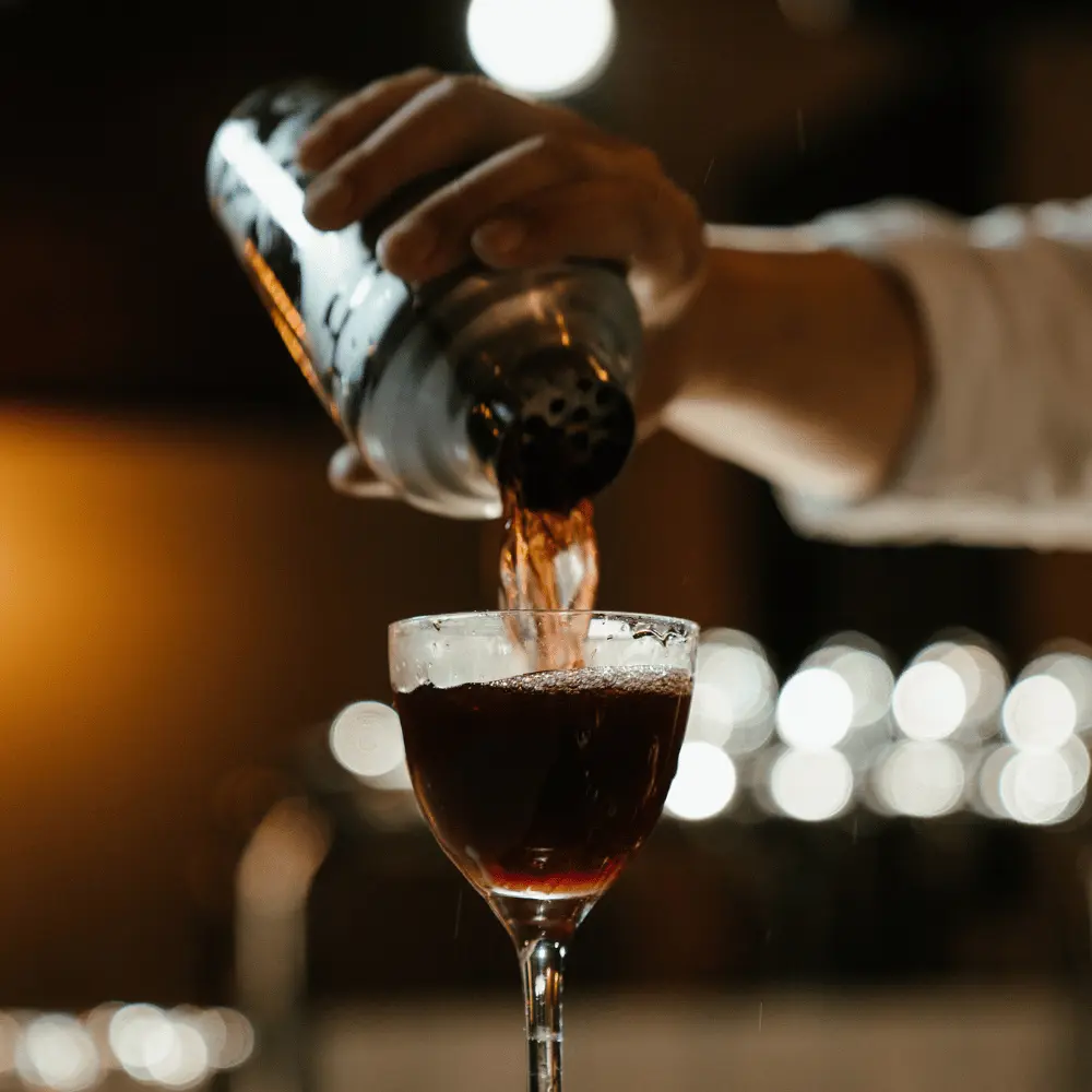 cocktail being made