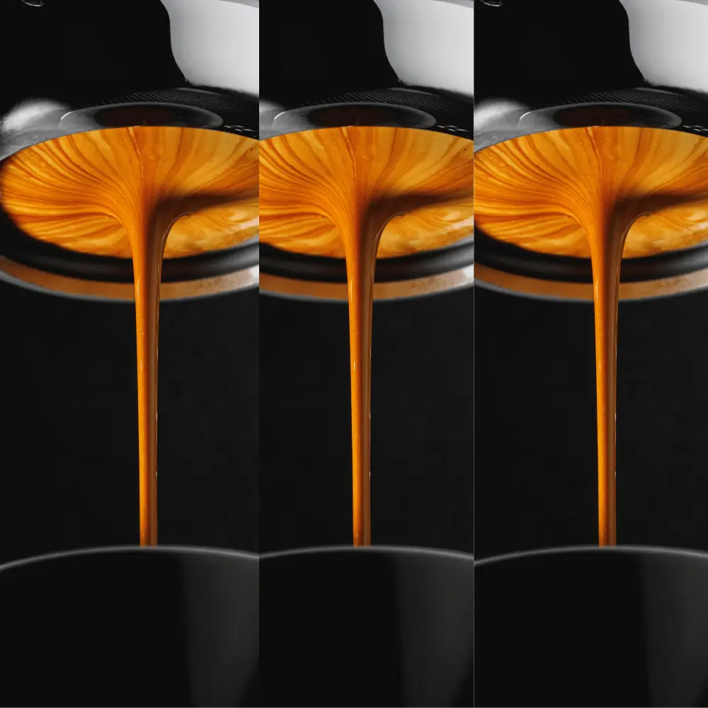 espresso machine pressing three shots of espresso for a dead eye coffee