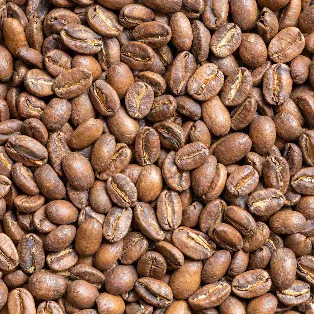 close up of light roast coffee beans