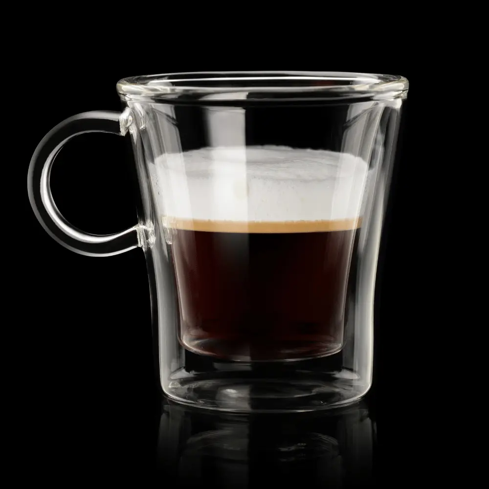 espresso macchiato coffee drink shot in studio