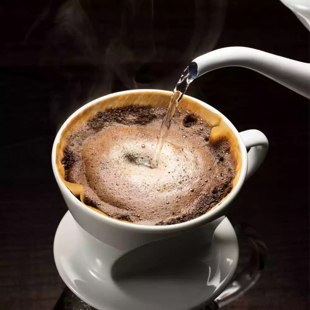 pour over coffee being brewed