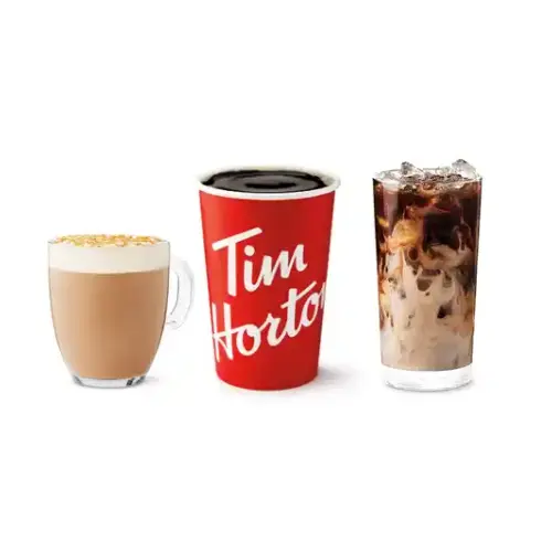 selection of tim hortons coffee drinks
