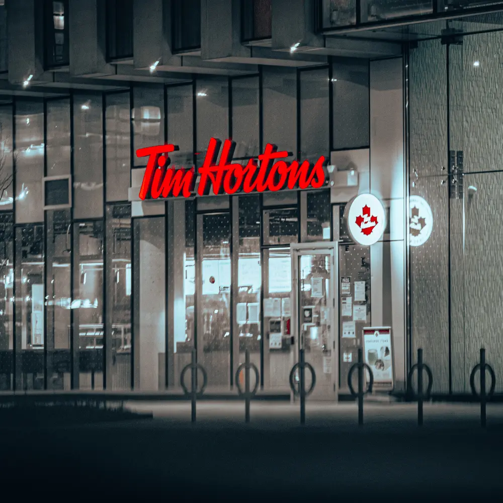 modern tim hortons coffee shop in canada