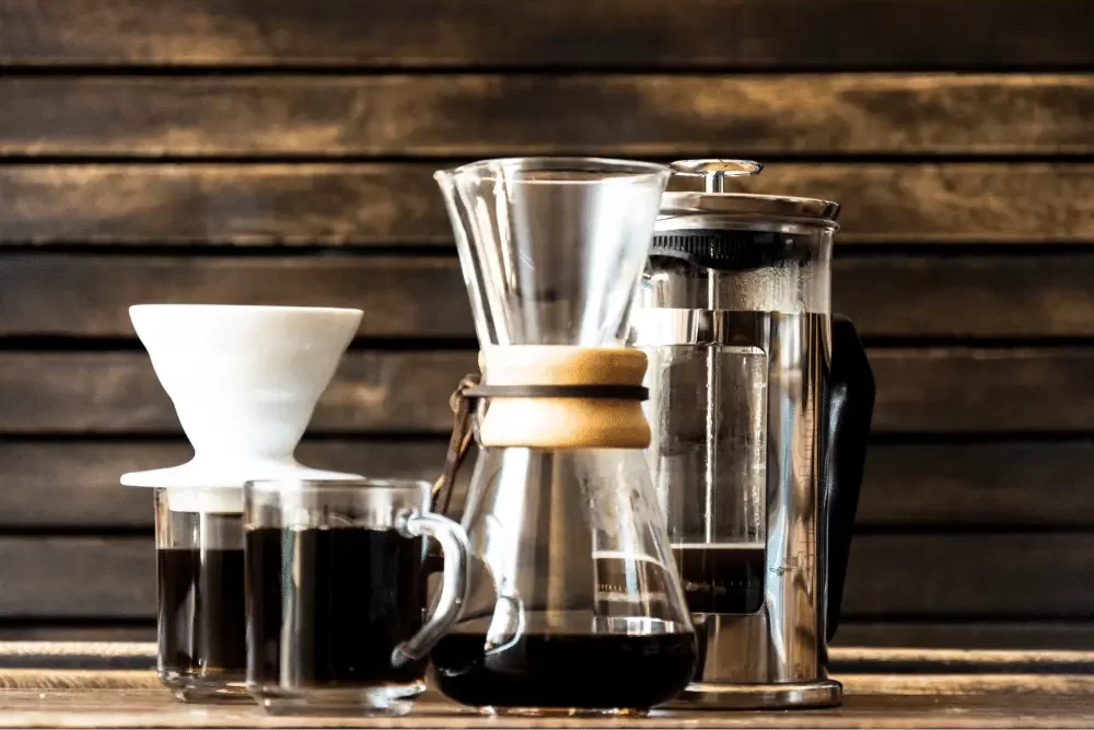 pour over and french press coffee makers