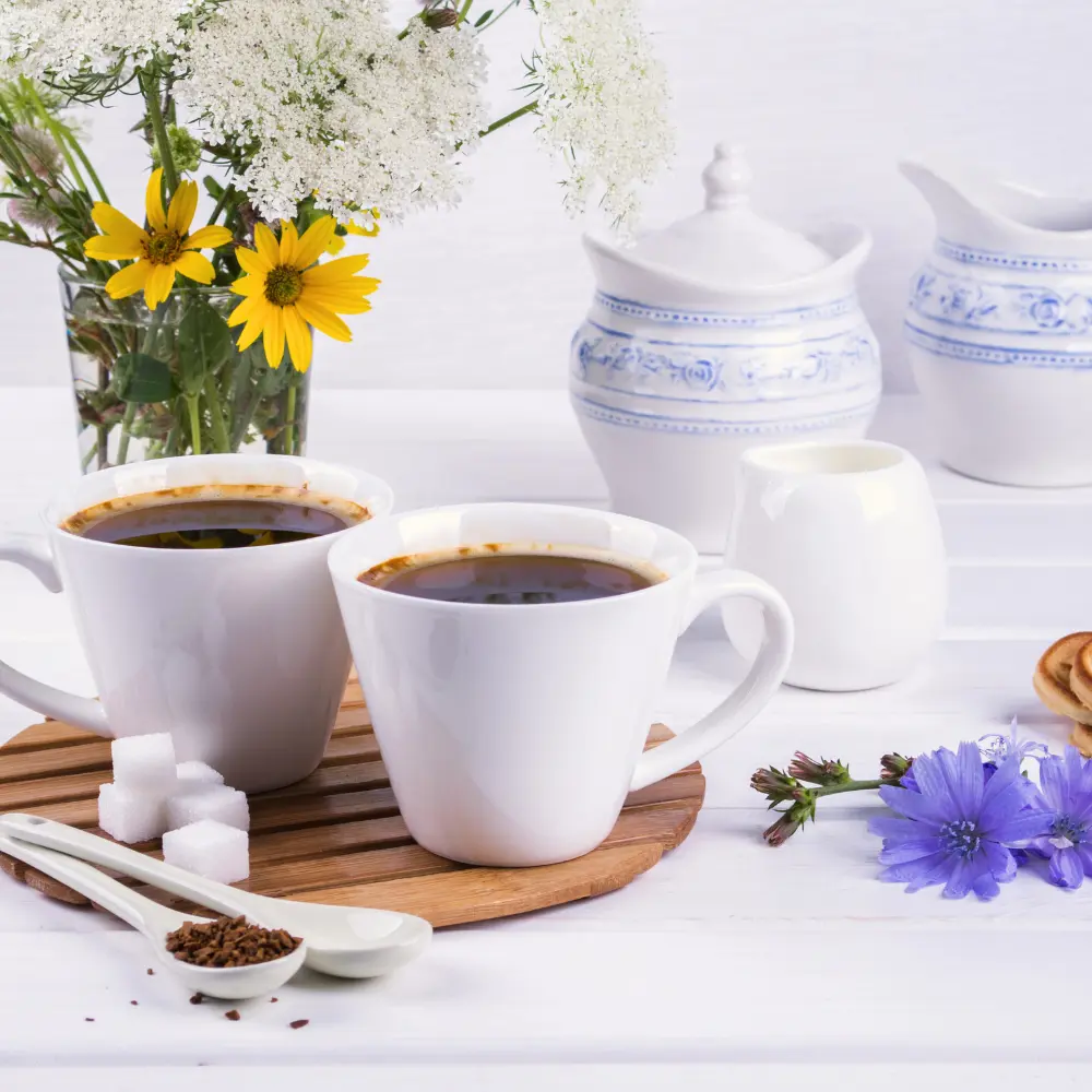 two cups of chicory coffee