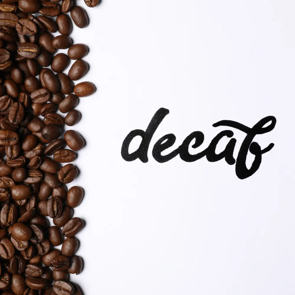 decaf coffee with beans