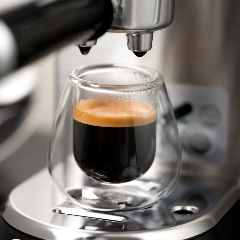 freshly pressed espresso shot