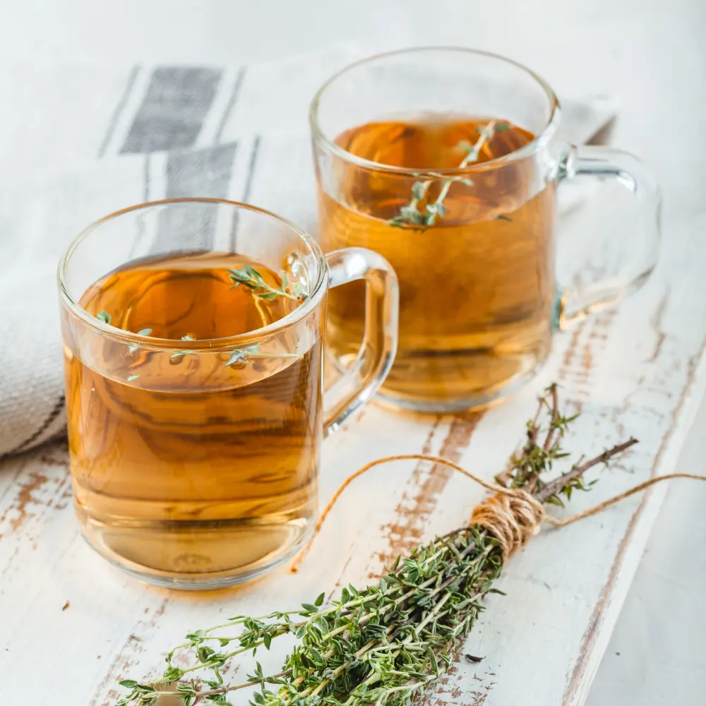 two mugs of herbal tea with out caffeine