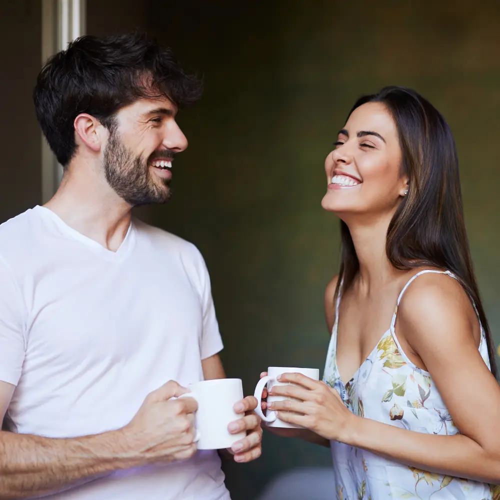 a couple enjoying their coffee