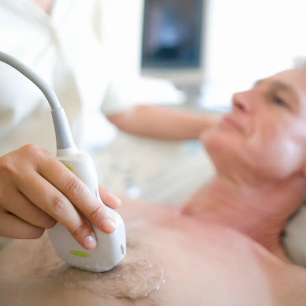 man getting an ultrasound taken
