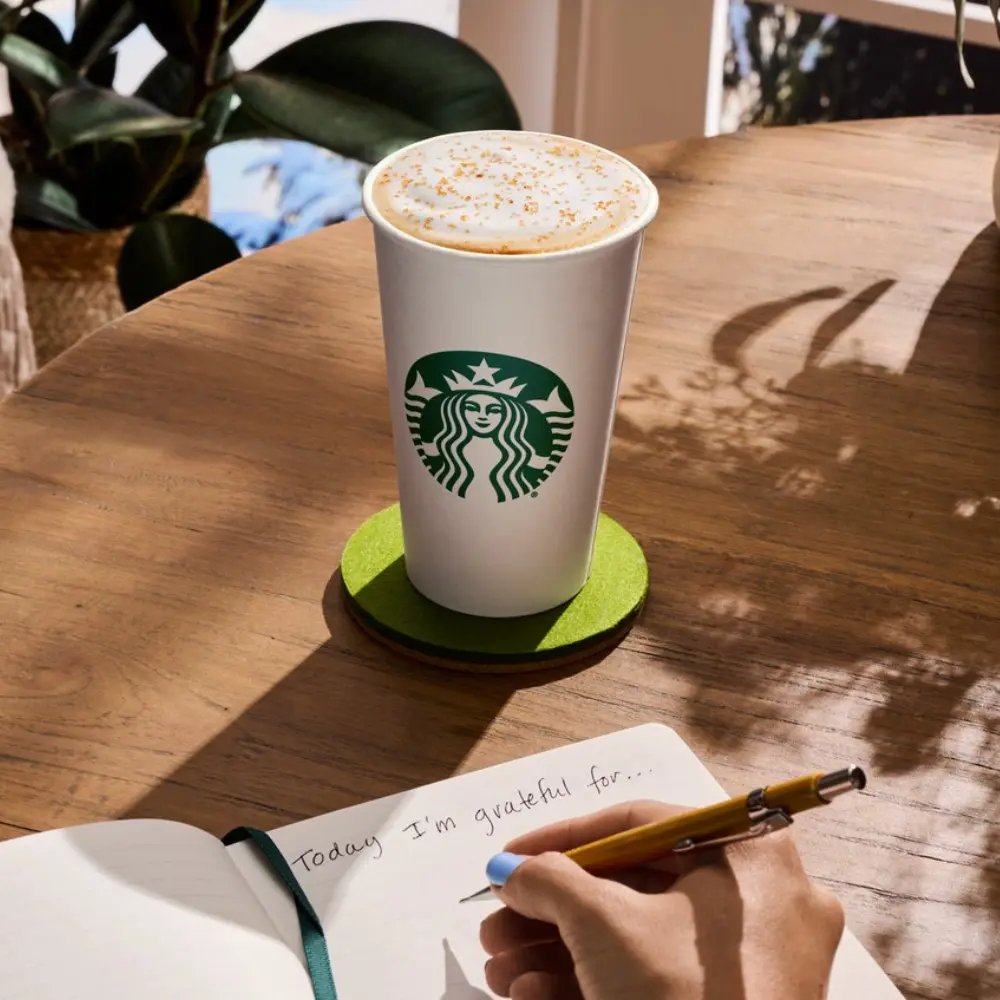 a venti starbucks on a desk
