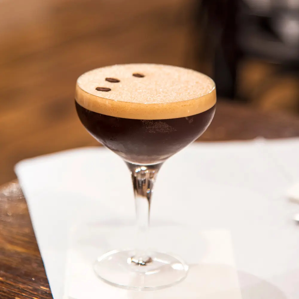 espresso martini on a table