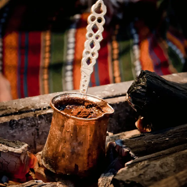 turkish coffee pot brewing