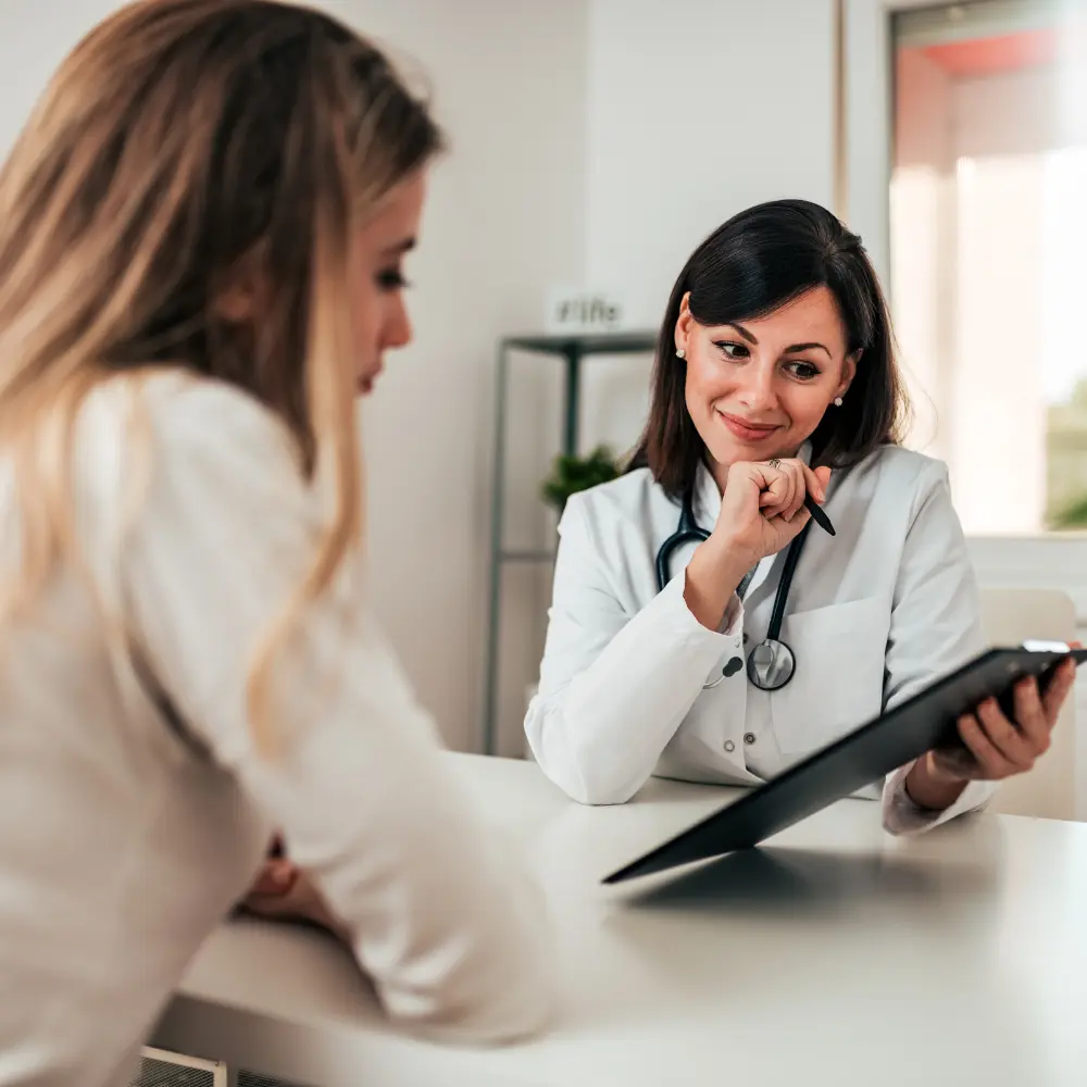 patient at the doctors office