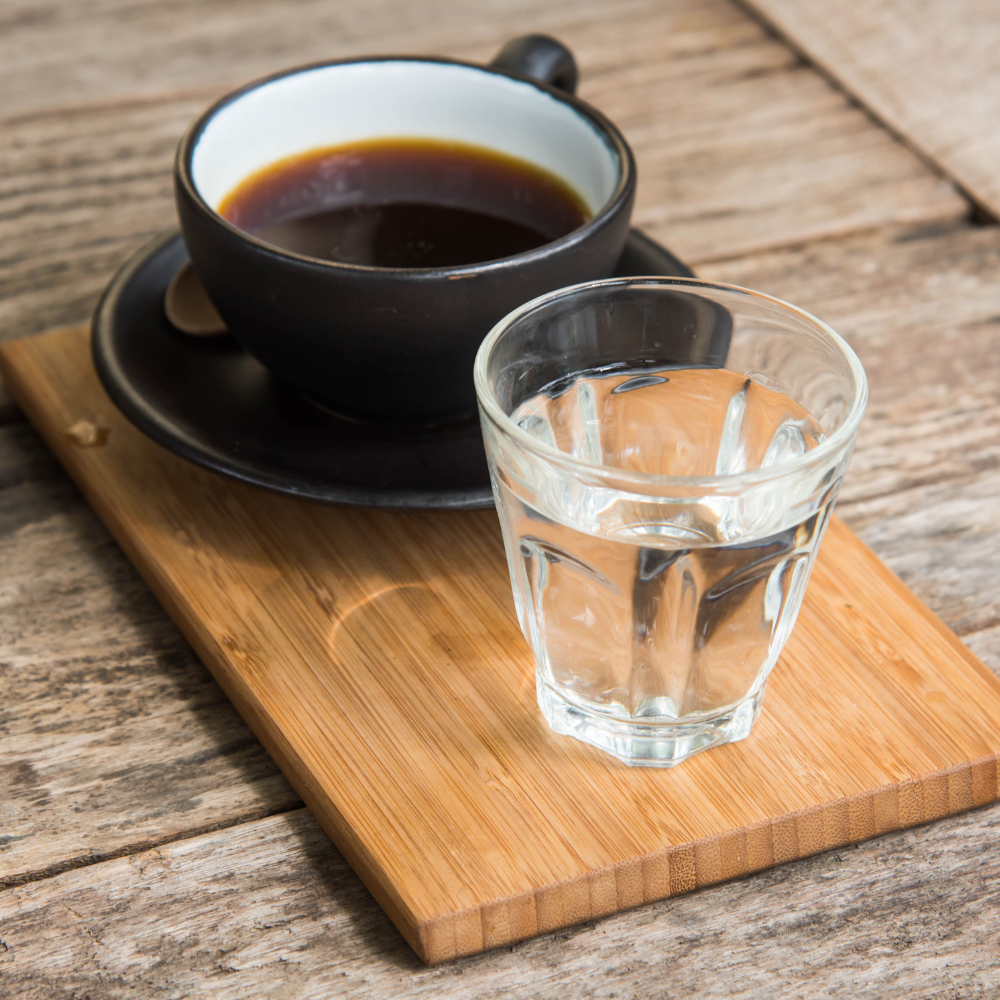 cup of black coffee with water