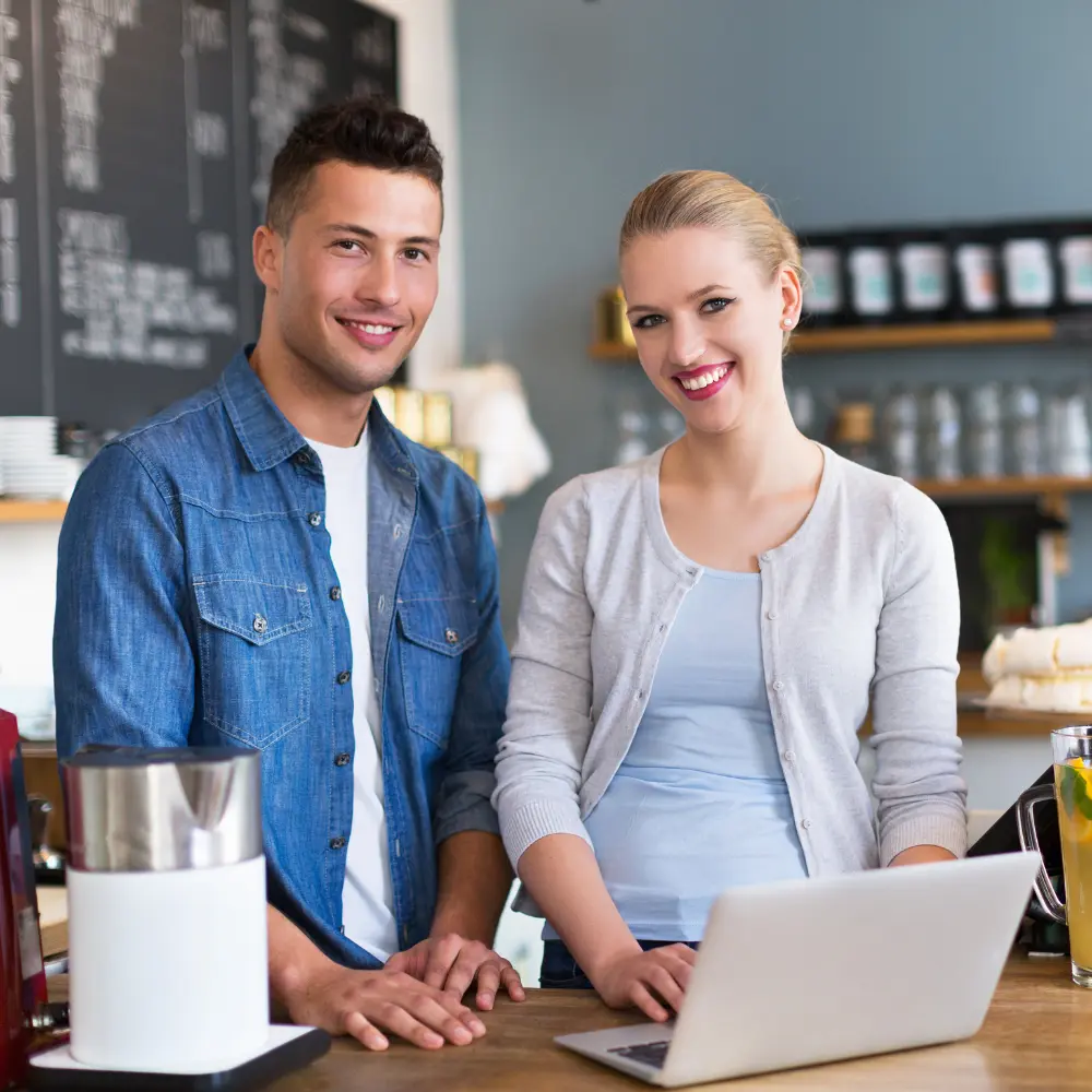 two coffee shop owners