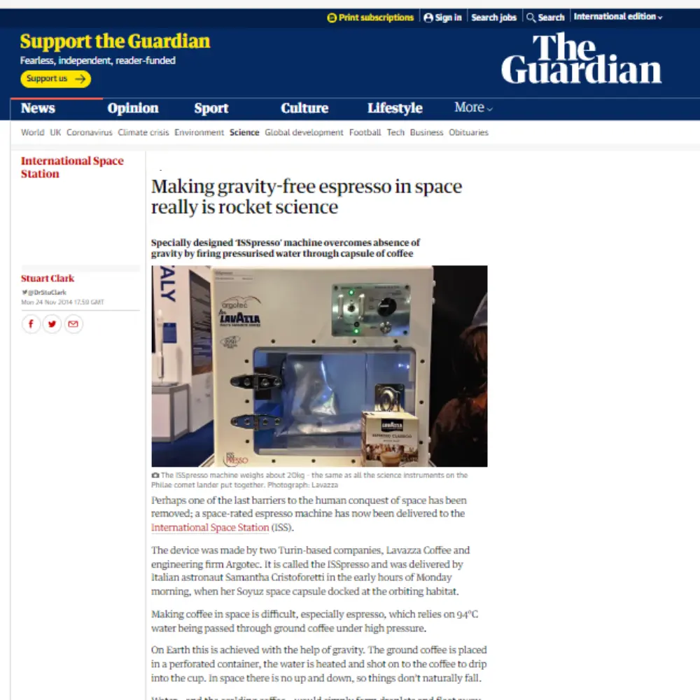 isspresso article on the guardian