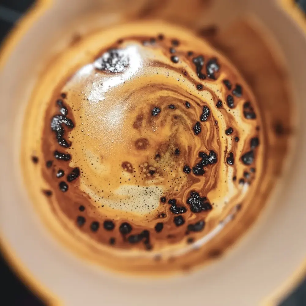 top view of a cup of instant coffee