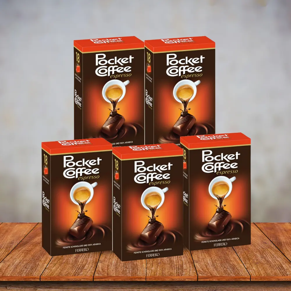 boxes of pocket coffee
