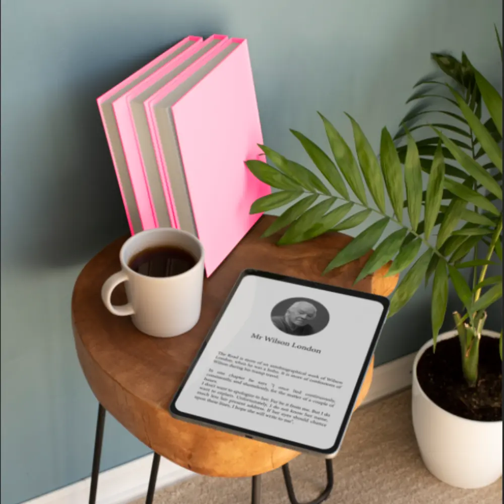 tablet on a coffee table