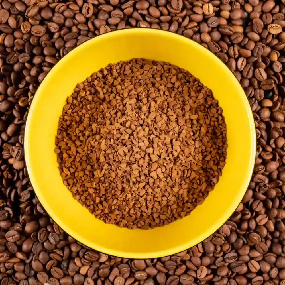 instant coffee in a yellow bowl
