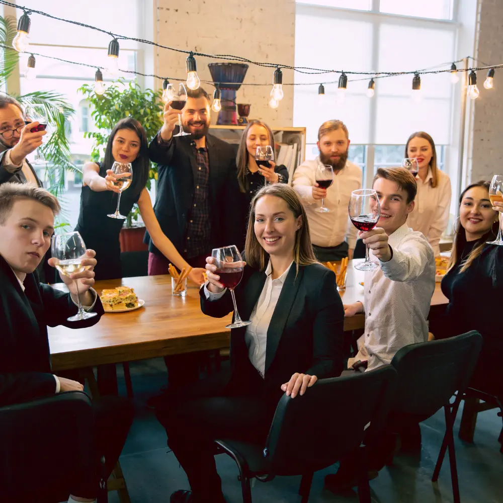 a work meeting at a cafe