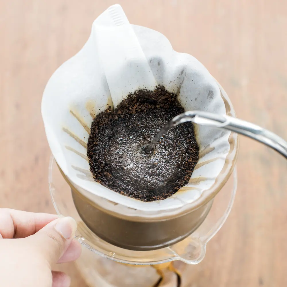 pour-over coffee brewing