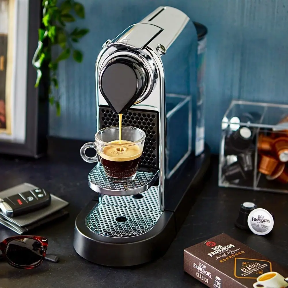 nespresso coffee maker brewing