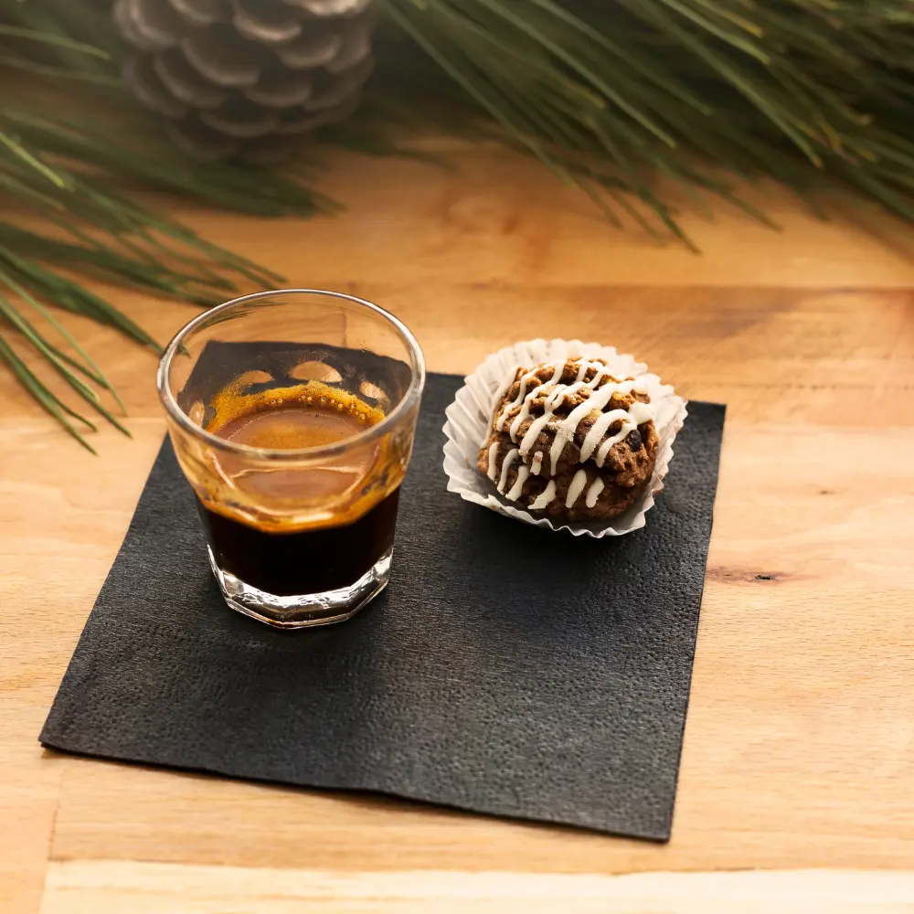 espresso drink paired with dessert