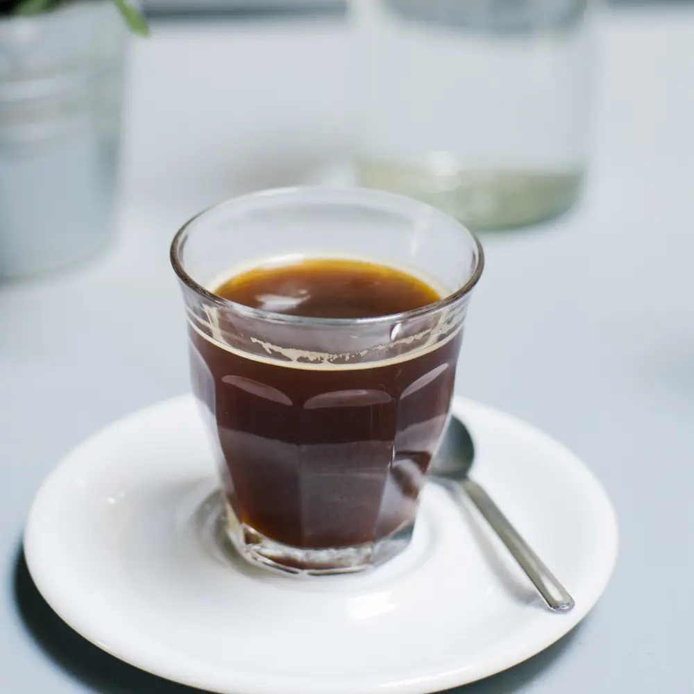 an americano in a glass