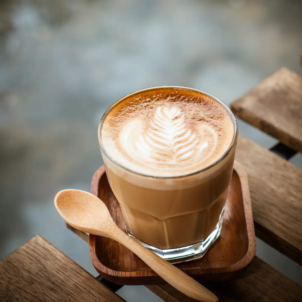 a glass of caffe latte