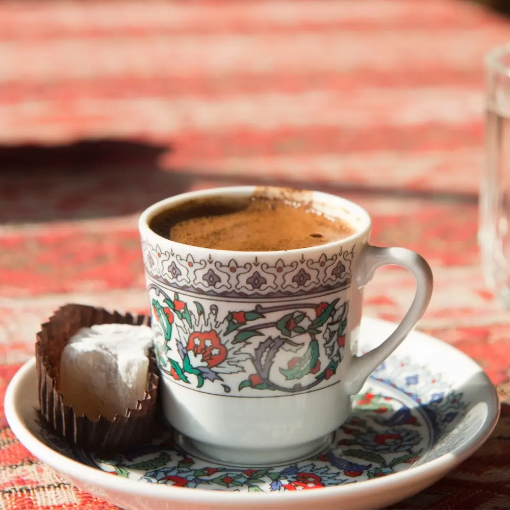 a demitasse cup of turkish coffee