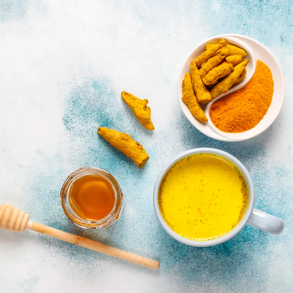 turmeric coffee with honey and ginger