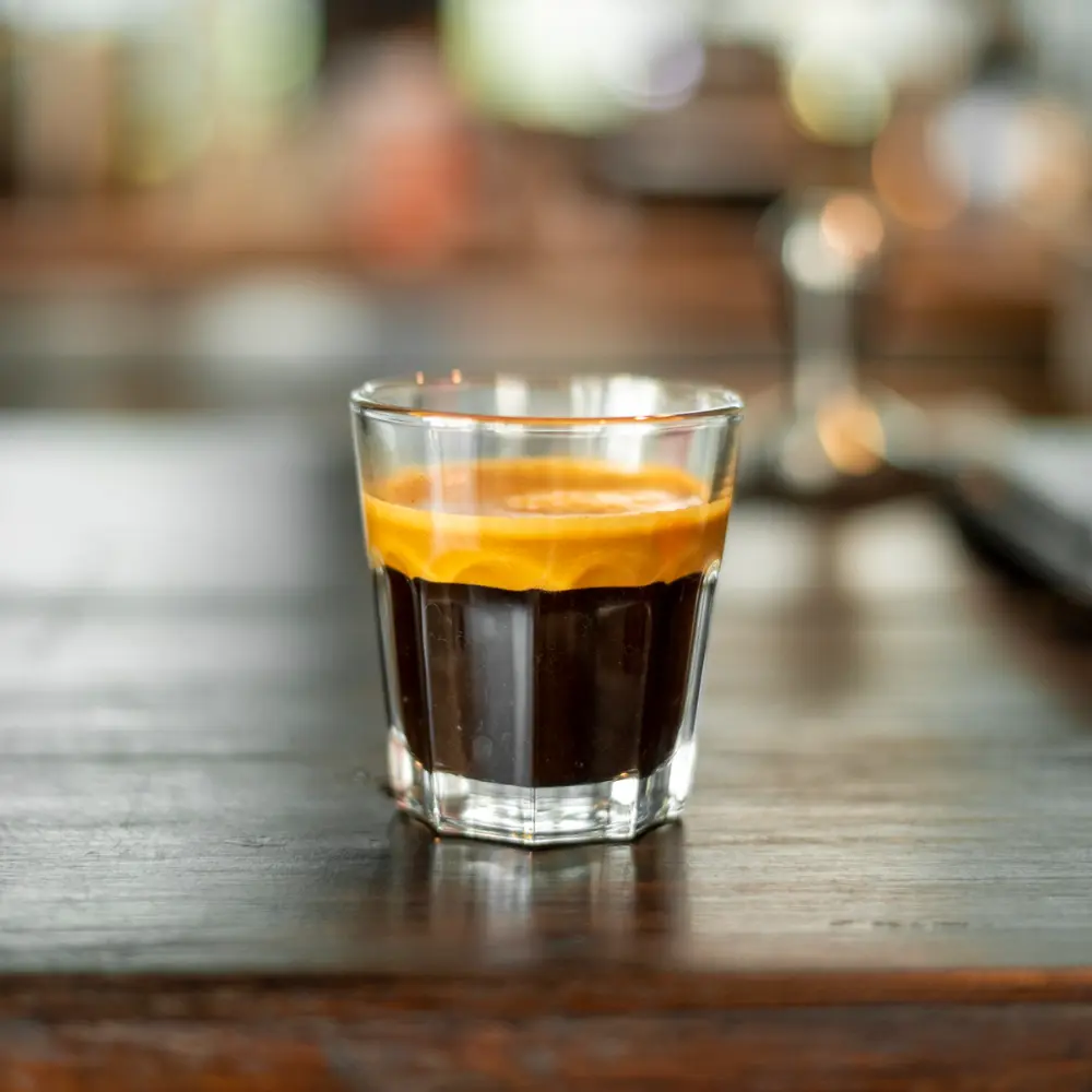 a glass of espresso