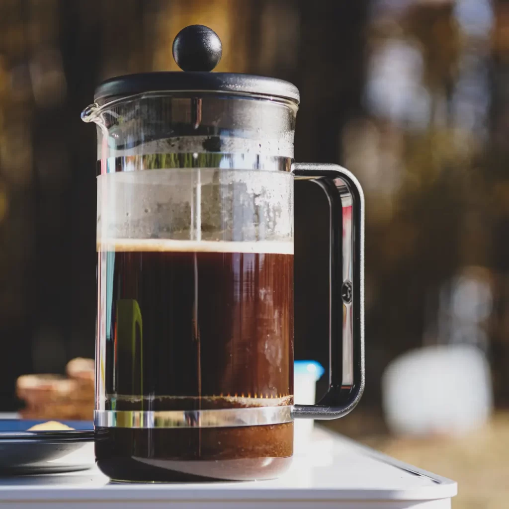 french press coffee maker on a counter