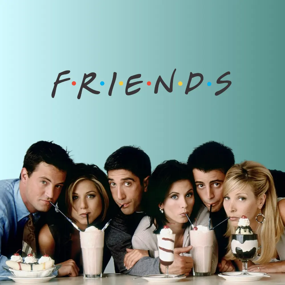 the cast of friends the show enjoying coffee drinks