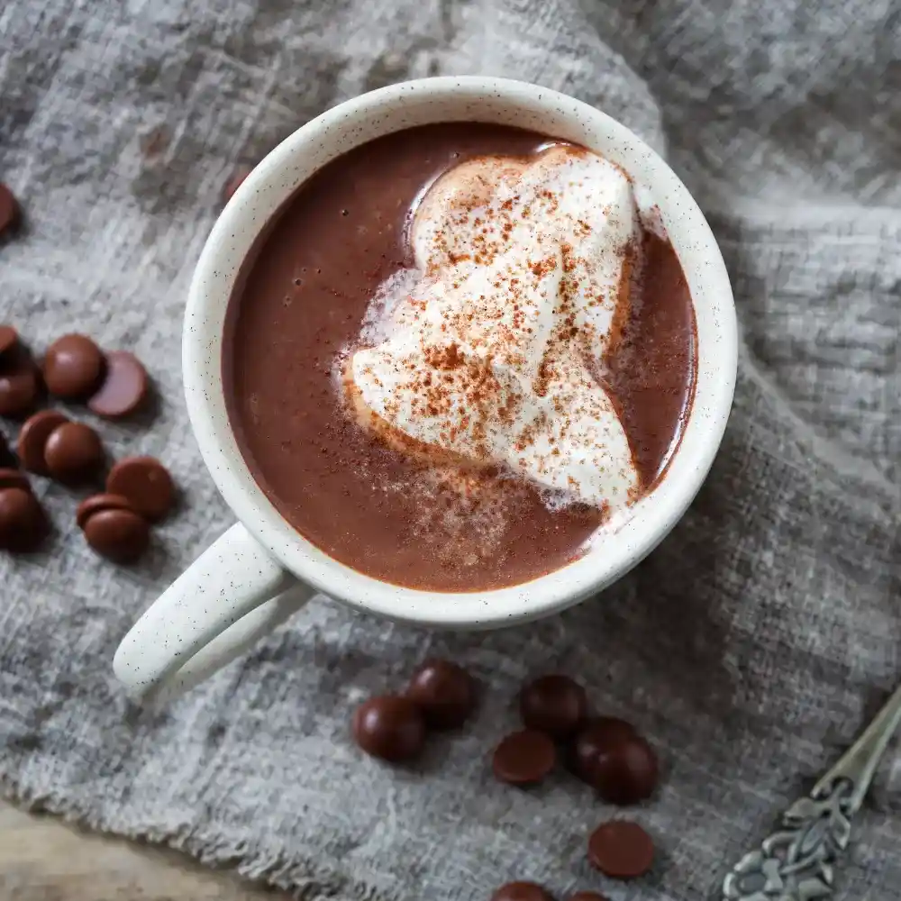top view of a hot chocolate