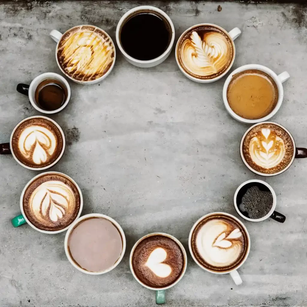 various 12 cups of coffee