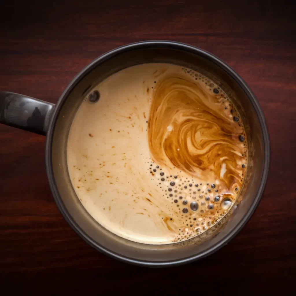 organic instant coffee in a cup