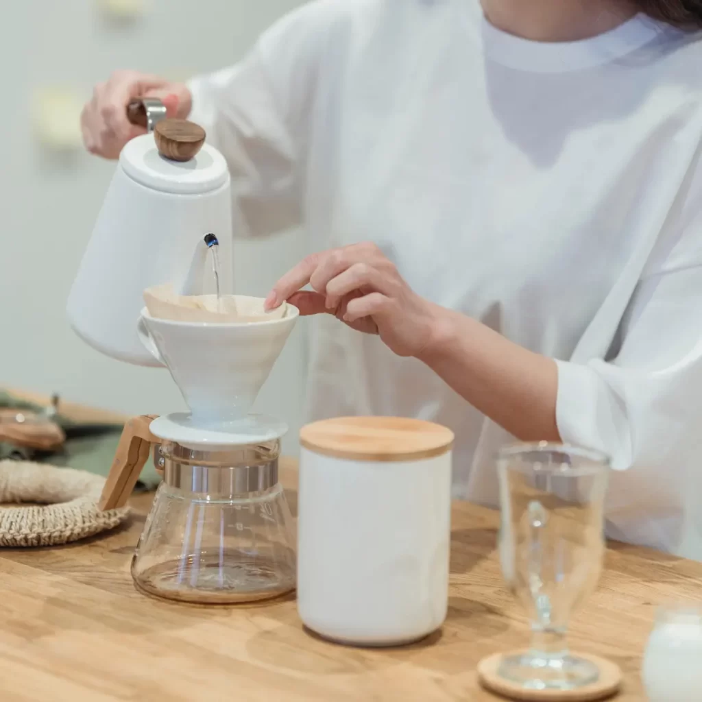 pour over coffee brewing