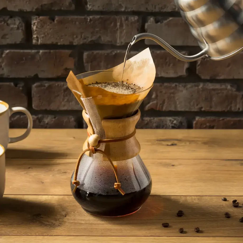 pour coffee brewing