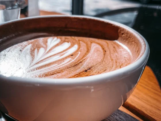 a coffee bowl with a swirl of foam