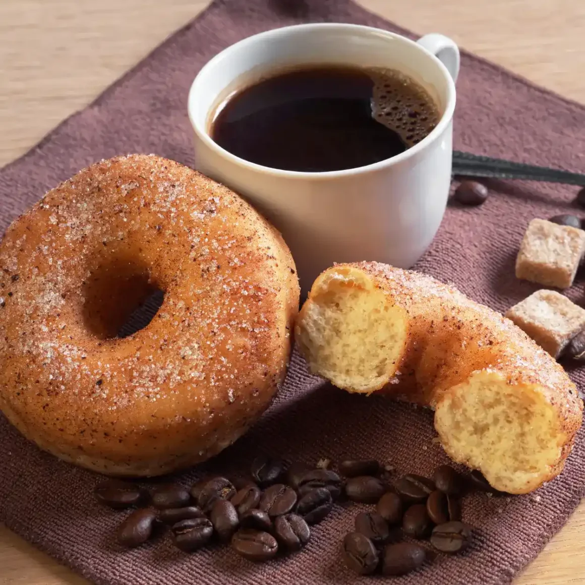 a donut and a fall coffee drink