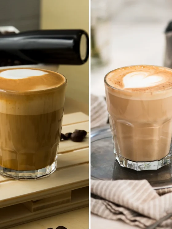 a collage of different coffee