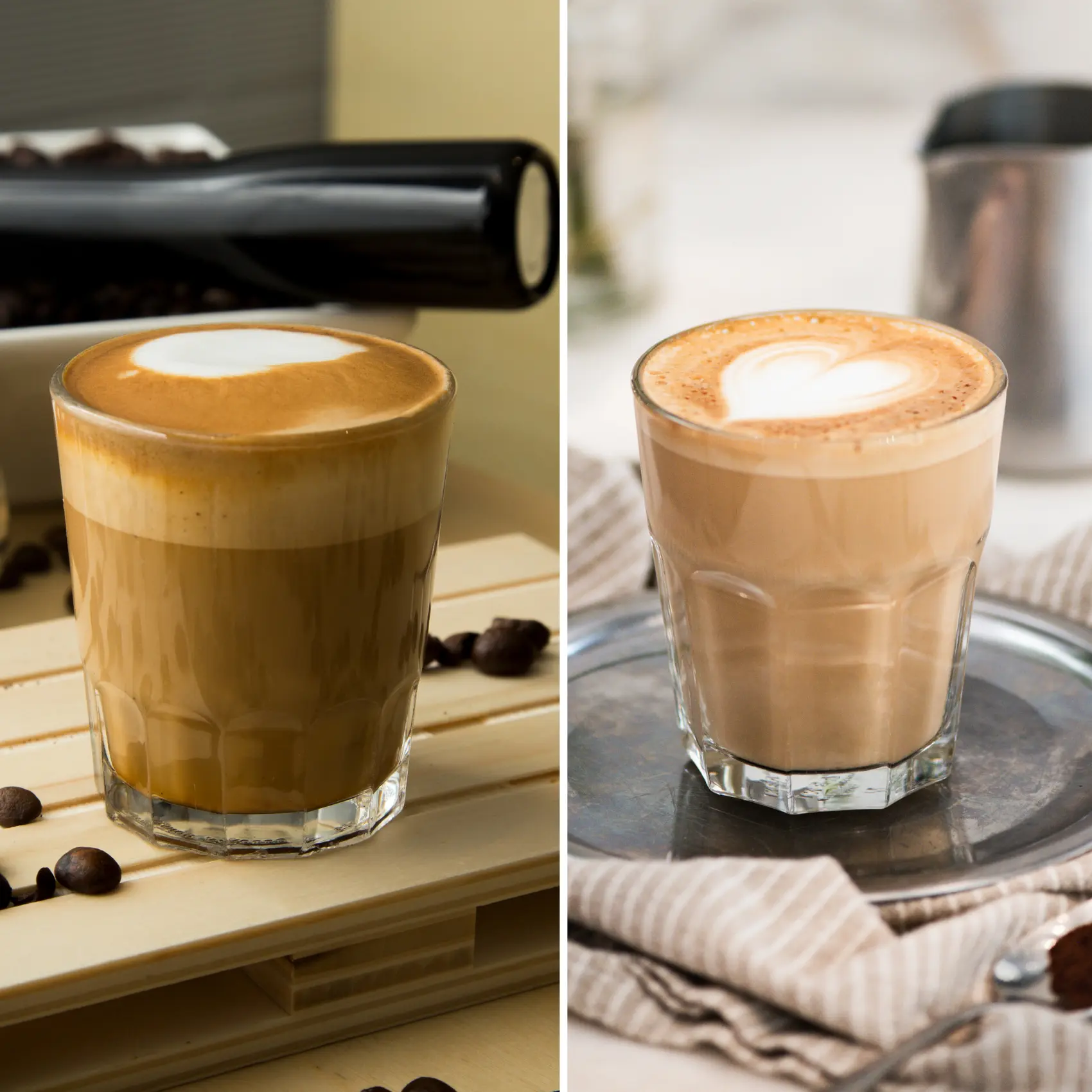 a collage of different coffee